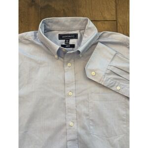 Crown & Ivy Men's Shirt Size‎ 15-15.5/M Slim Fit Blue Long Sleeve Button Down